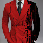 Men's Printed Suit Jacket Fashion Casual
